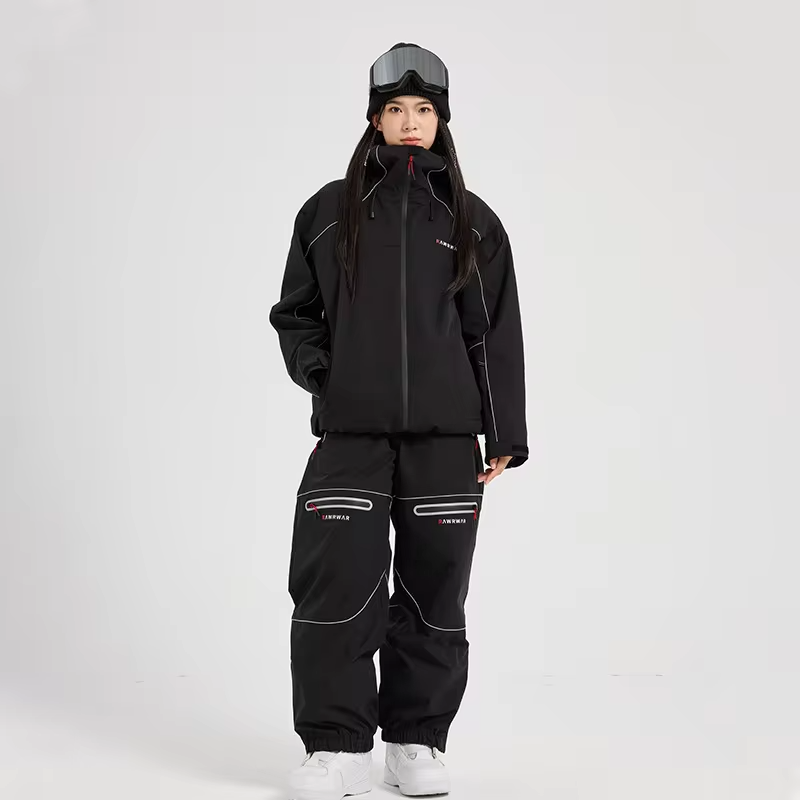New Ski Suit Women's Man Wear Resistant Snow Set Waterproof Windproof Warm Breathable Professional Loose Winter Outdoor Clothes