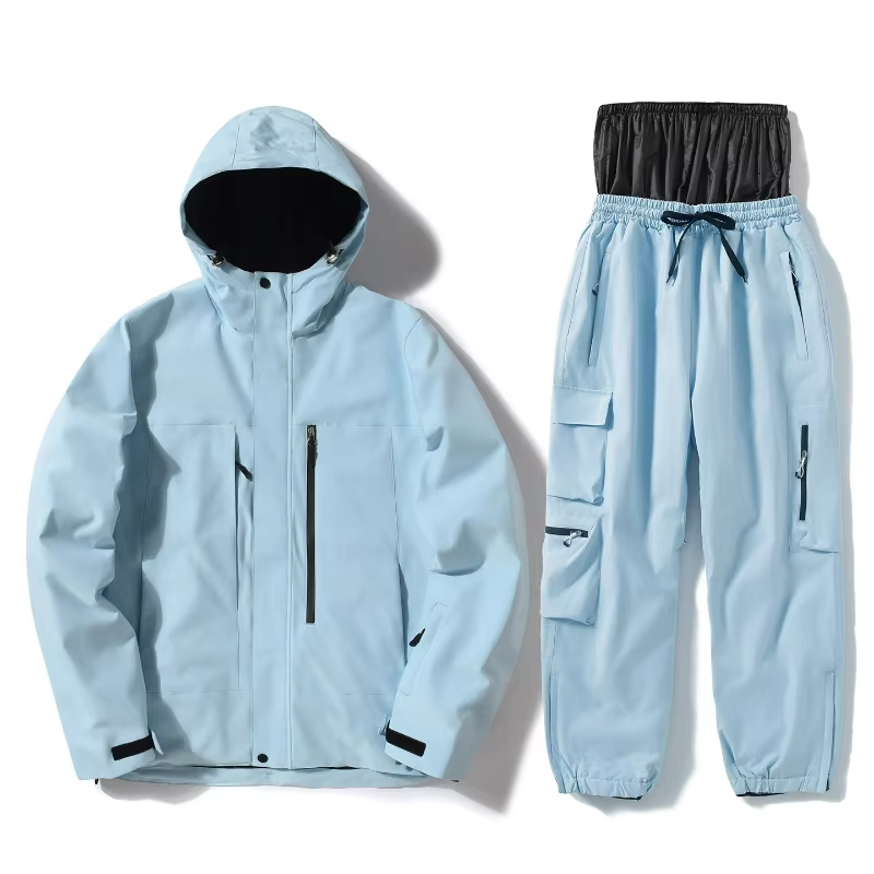Women's Snow Set Men's Winter Windproof Waterproof Hooded Ski Jacket Pants Skiing Suit Thermal Outdoor Breathable Durable Wear