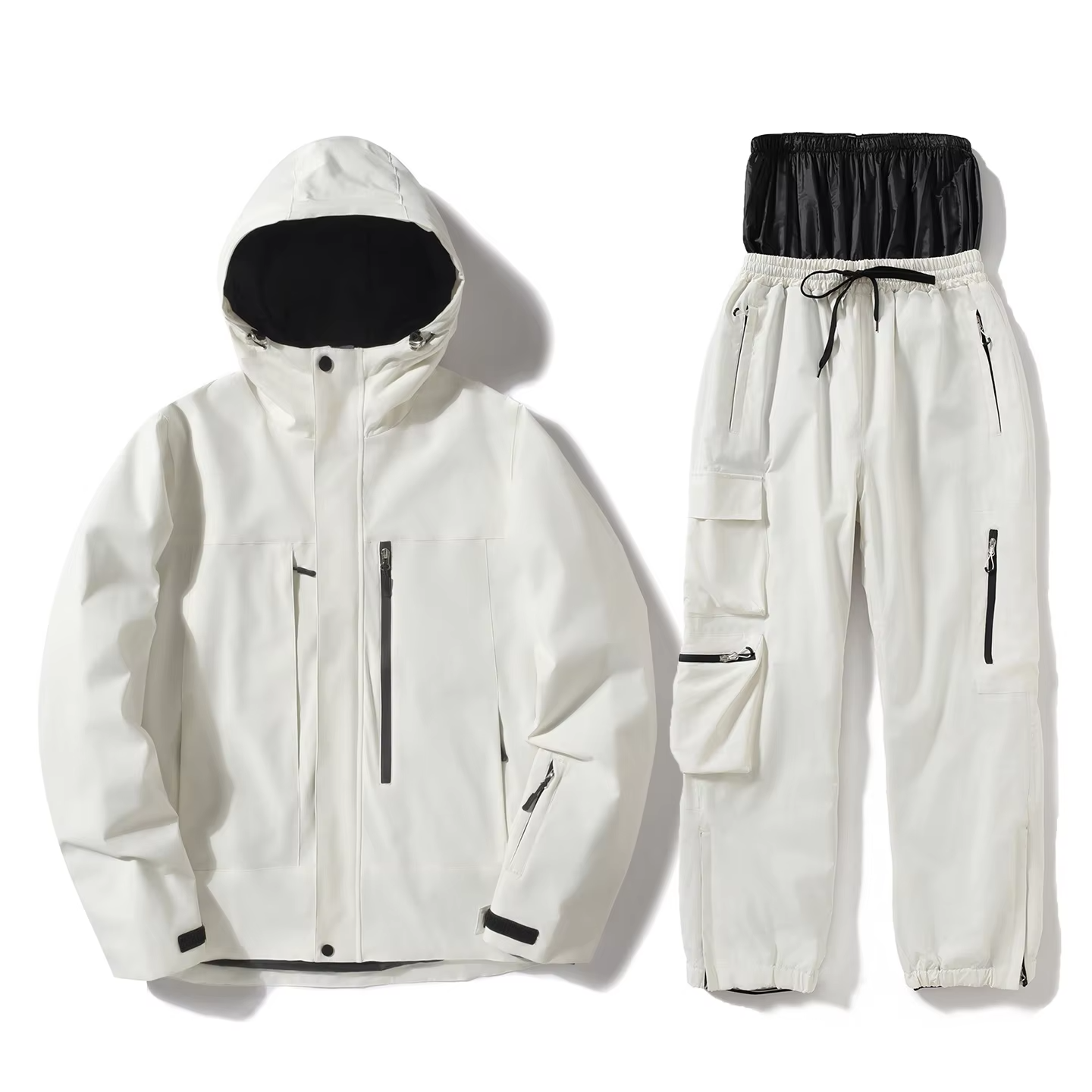 Women's Snow Set Men's Winter Windproof Waterproof Hooded Ski Jacket Pants Skiing Suit Thermal Outdoor Breathable Durable Wear
