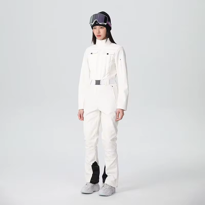 One Piece Solid Slim Fit Ski Suit Winter Warm Windproof Woman Snowboard Sports Clothing Breathable Wear Resistant Skiing Sets