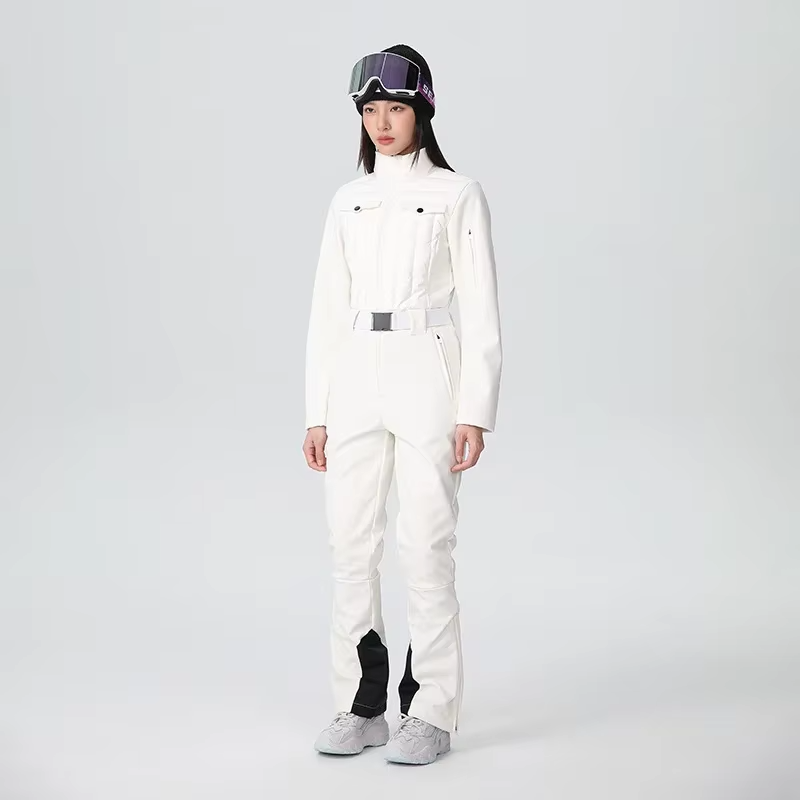 One Piece Solid Slim Fit Ski Suit Winter Warm Windproof Woman Snowboard Sports Clothing Breathable Wear Resistant Skiing Sets