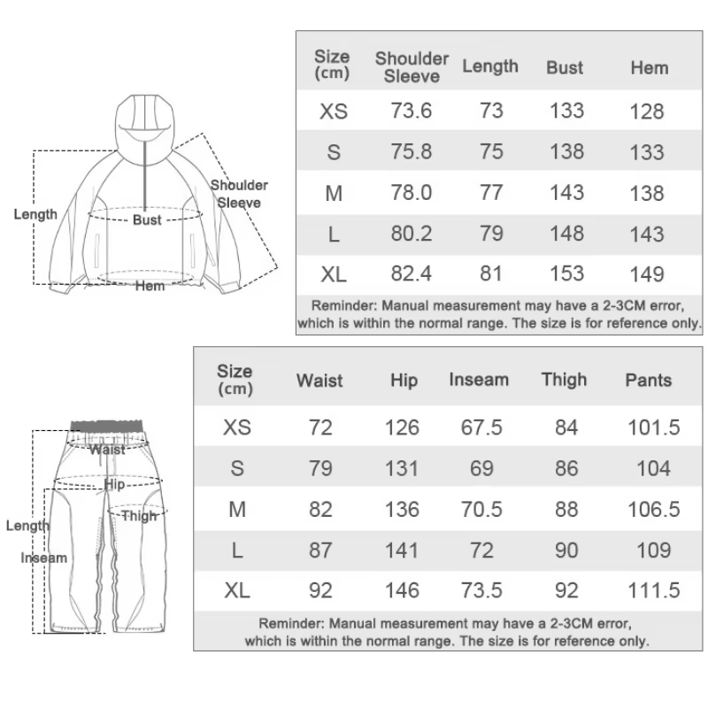Unisex American Style Color Block Ski Suit Loose Wide Leg Jacket Pants Set Waterproof Windproof Breathable Snow Sports Winter