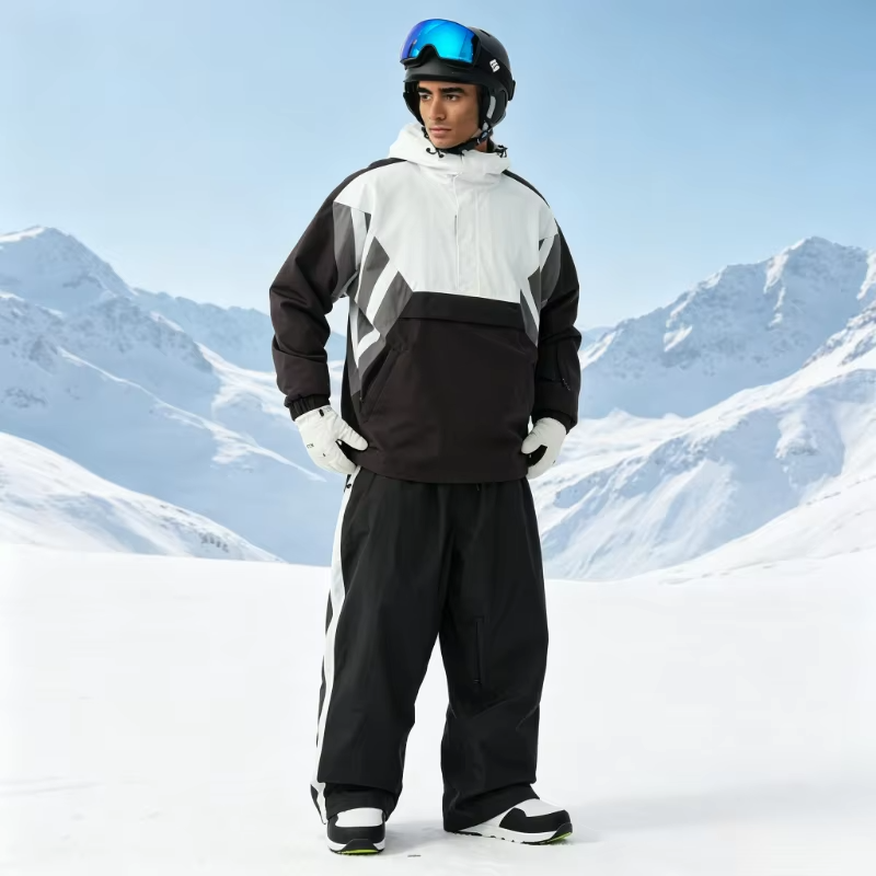GSOU SNOW Women Men Color Block Ski Suit Set Windproof Waterproof Jacket Pants Suit Snowboard Skiing Clothing  Winter Outdoor
