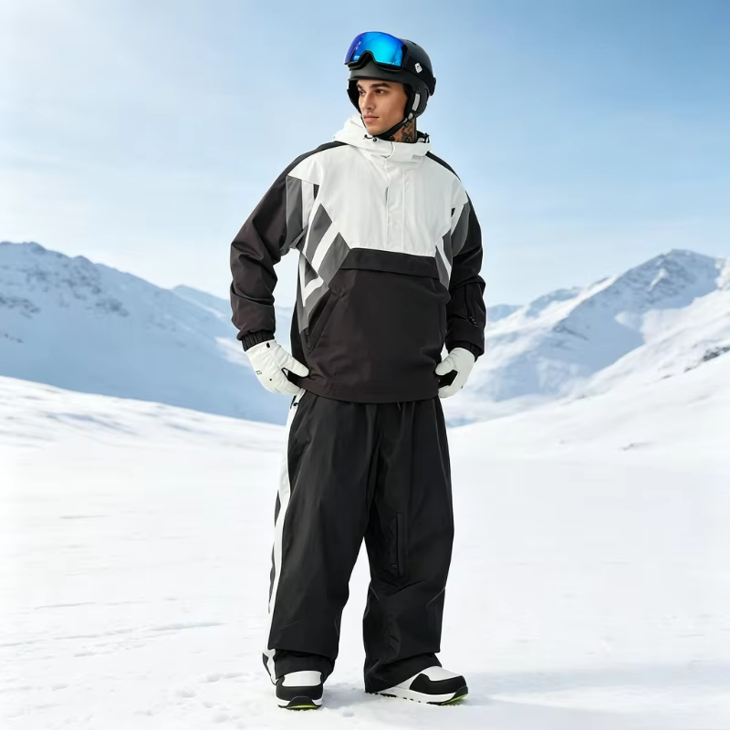 GSOU SNOW Women Men Color Block Ski Suit Set Windproof Waterproof Jacket Pants Suit Snowboard Skiing Clothing  Winter Outdoor