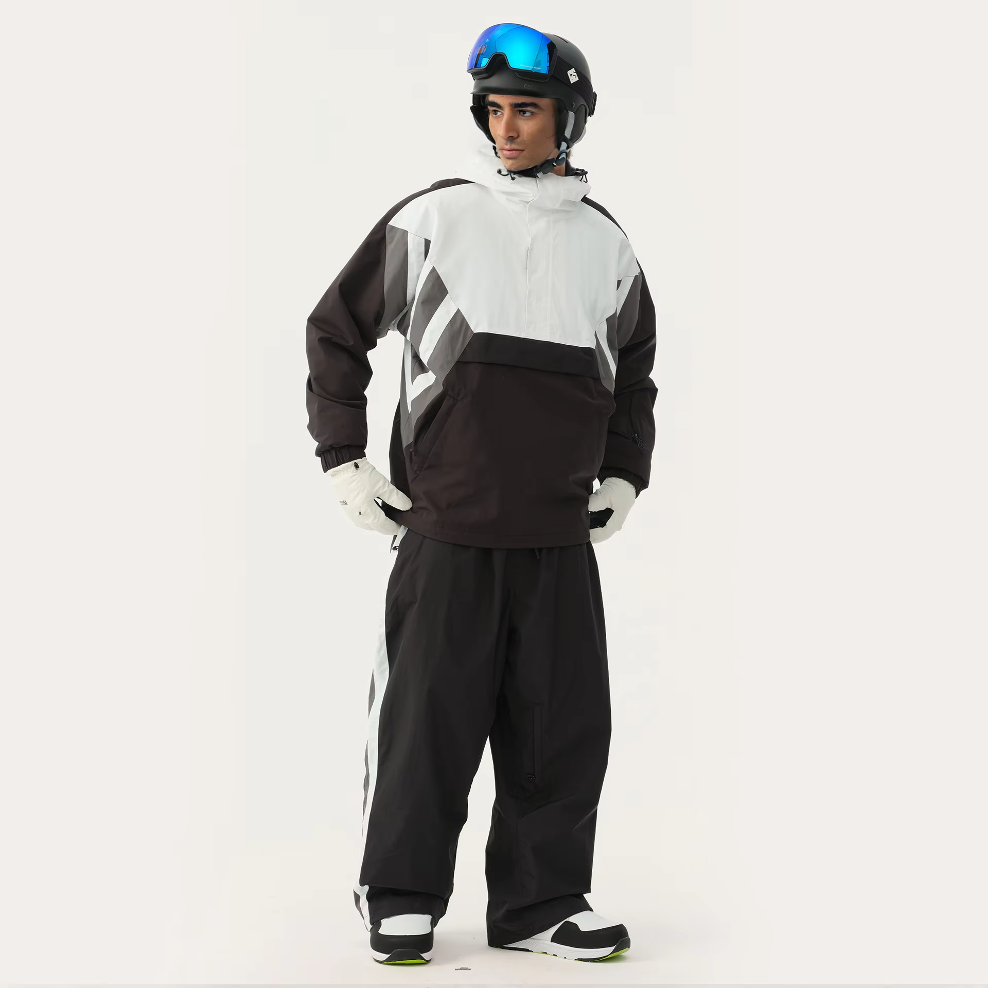 GSOU SNOW Women Men Color Block Ski Suit Set Windproof Waterproof Jacket Pants Suit Snowboard Skiing Clothing  Winter Outdoor