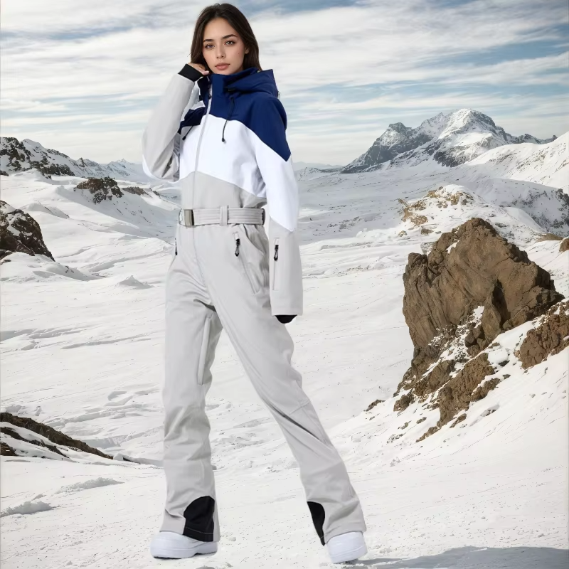 Winter New Skiing Suites Outdoor Waterproof Clothes Alpine Sport Costume Women's Ski Warm Up Tracksuit Slimming Snow Jumpsuit