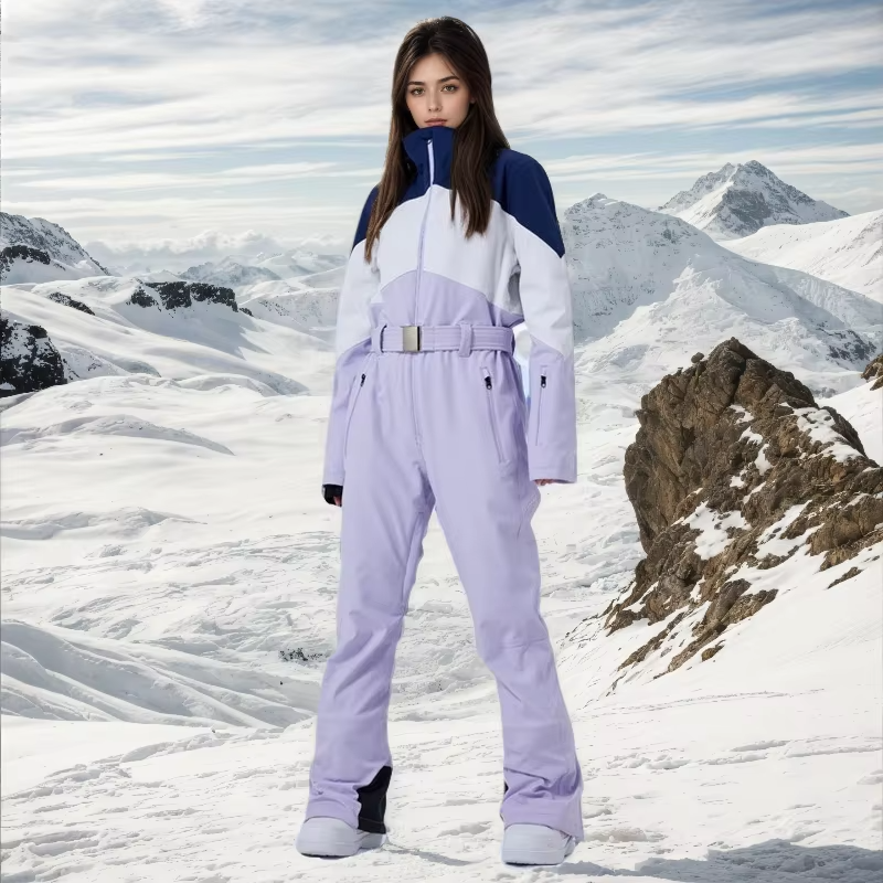 Winter New Skiing Suites Outdoor Waterproof Clothes Alpine Sport Costume Women's Ski Warm Up Tracksuit Slimming Snow Jumpsuit