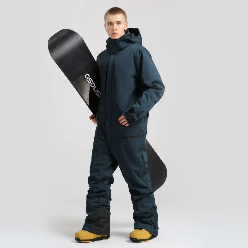 New Men's One-Piece Ski Suit Snowboard Jacket Pant Set Male Insulated Wear Resistant Winter Windproof Waterproof Outerwear Adult