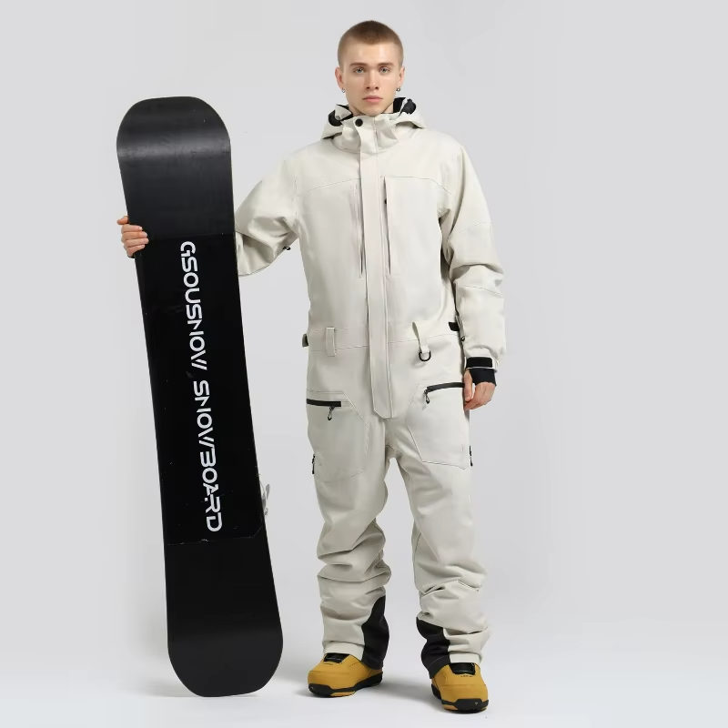 New Men's One-Piece Ski Suit Snowboard Jacket Pant Set Male Insulated Wear Resistant Winter Windproof Waterproof Outerwear Adult