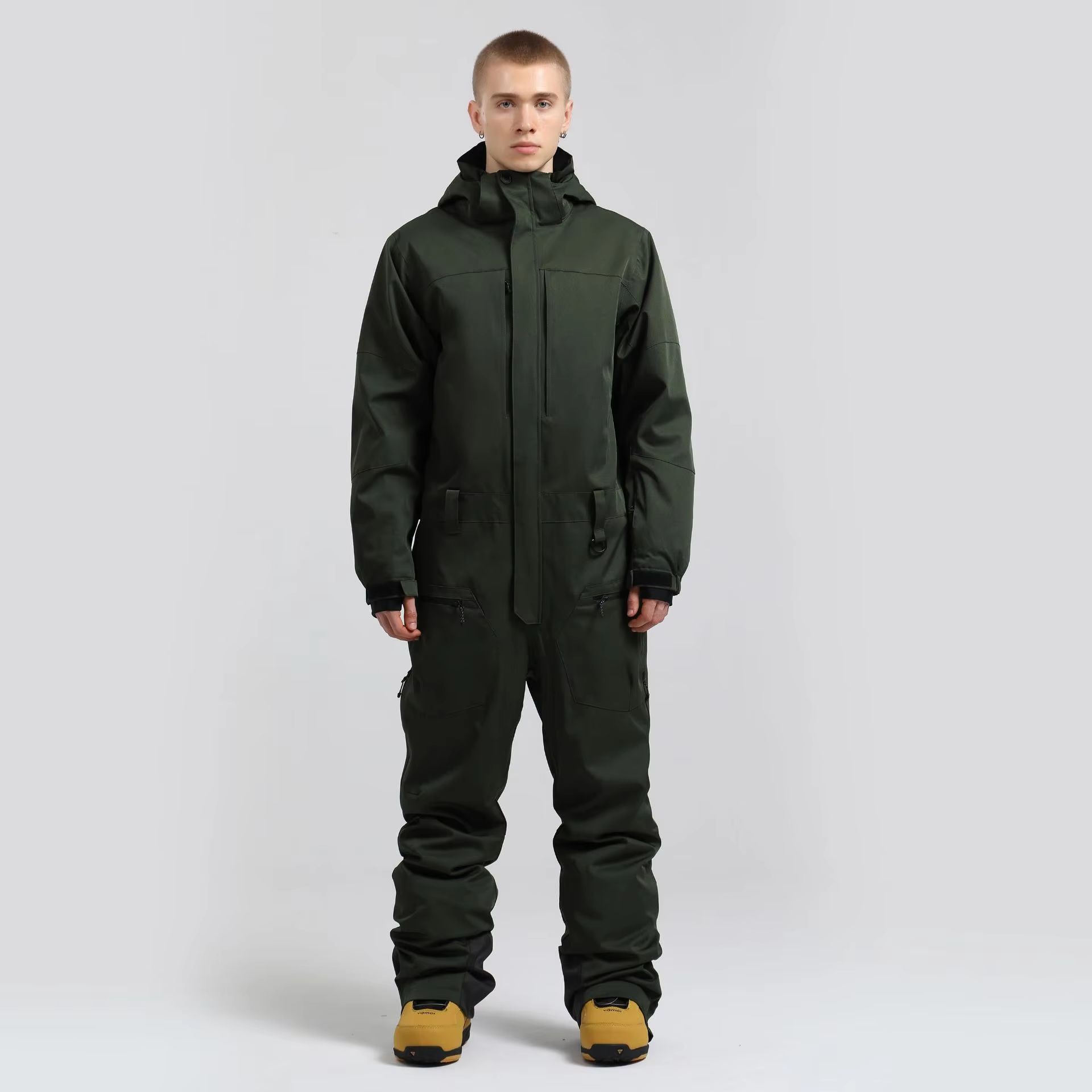 New Men's One-Piece Ski Suit Snowboard Jacket Pant Set Male Insulated Wear Resistant Winter Windproof Waterproof Outerwear Adult