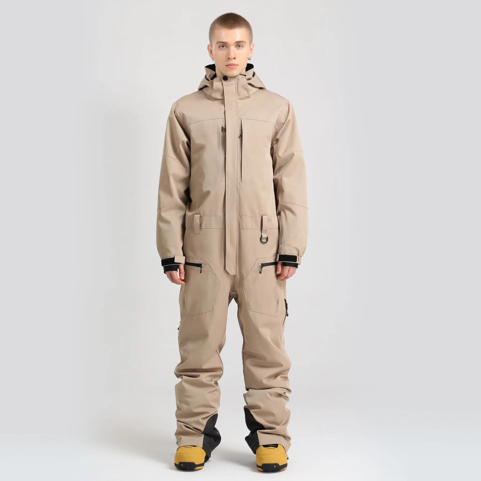 New Men's One-Piece Ski Suit Snowboard Jacket Pant Set Male Insulated Wear Resistant Winter Windproof Waterproof Outerwear Adult