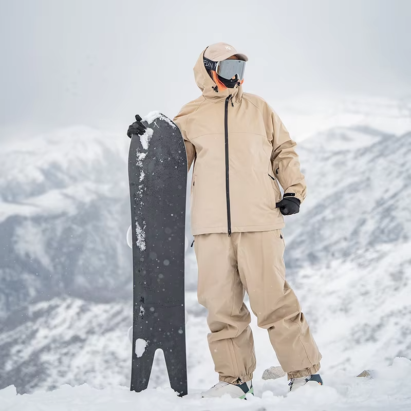 New Couple's Solid Color Snowboard Ski Suit Set Men's Outdoor Waterproof Windproof Women's Winter Warm Breathable Snow Clothes