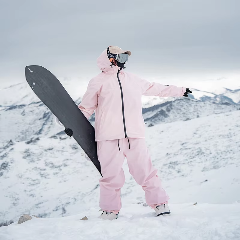 New Couple's Solid Color Snowboard Ski Suit Set Men's Outdoor Waterproof Windproof Women's Winter Warm Breathable Snow Clothes