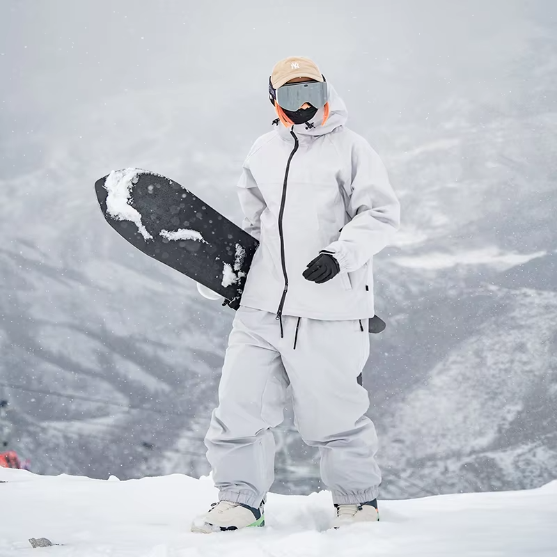 New Couple's Solid Color Snowboard Ski Suit Set Men's Outdoor Waterproof Windproof Women's Winter Warm Breathable Snow Clothes