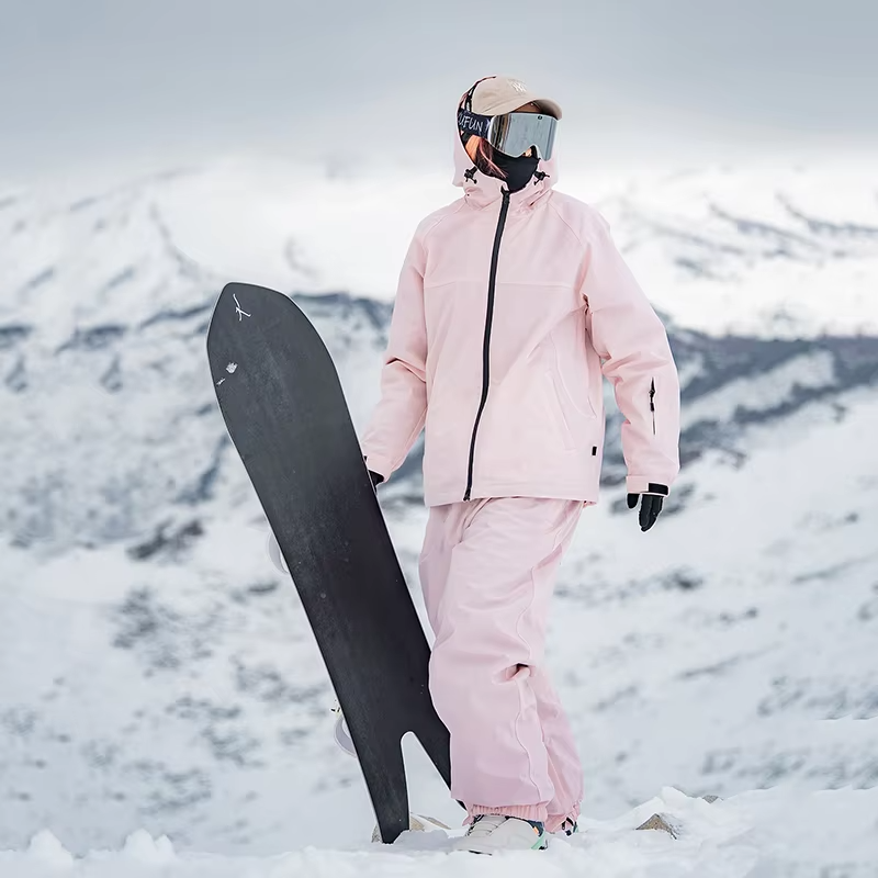 New Couple's Solid Color Snowboard Ski Suit Set Men's Outdoor Waterproof Windproof Women's Winter Warm Breathable Snow Clothes