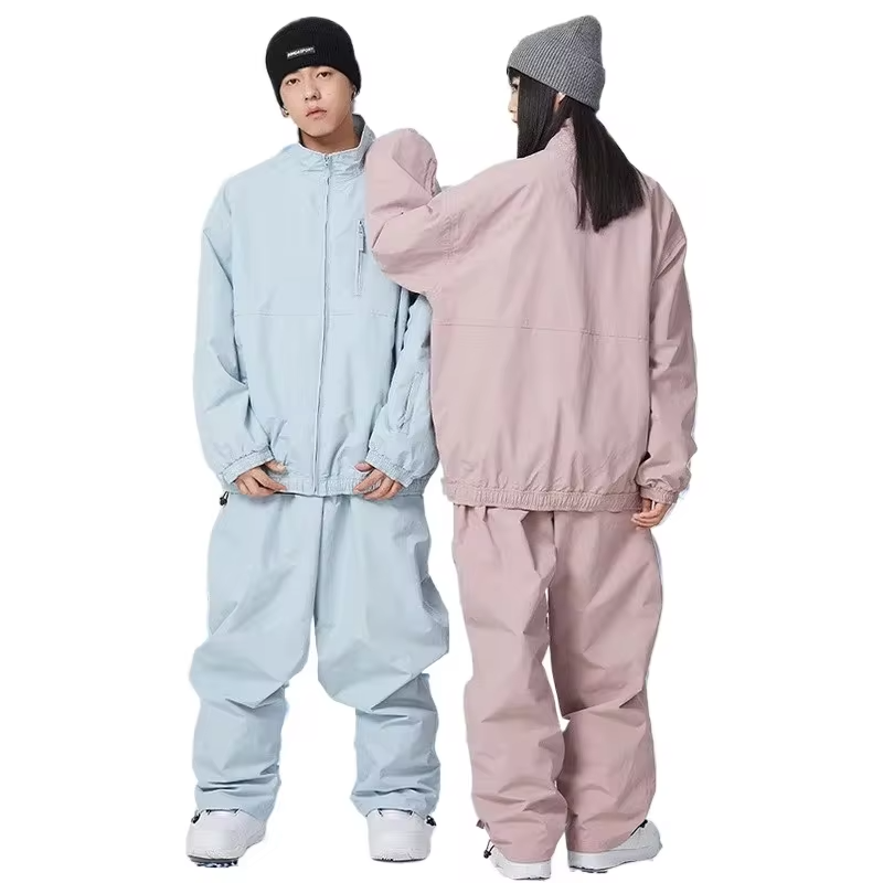 New Winter Woman Couple Ski Suits Sports Warm Tracksuit Snow Set Clothes Waterproof Windproof Man Loose Skiing Jacket Pants