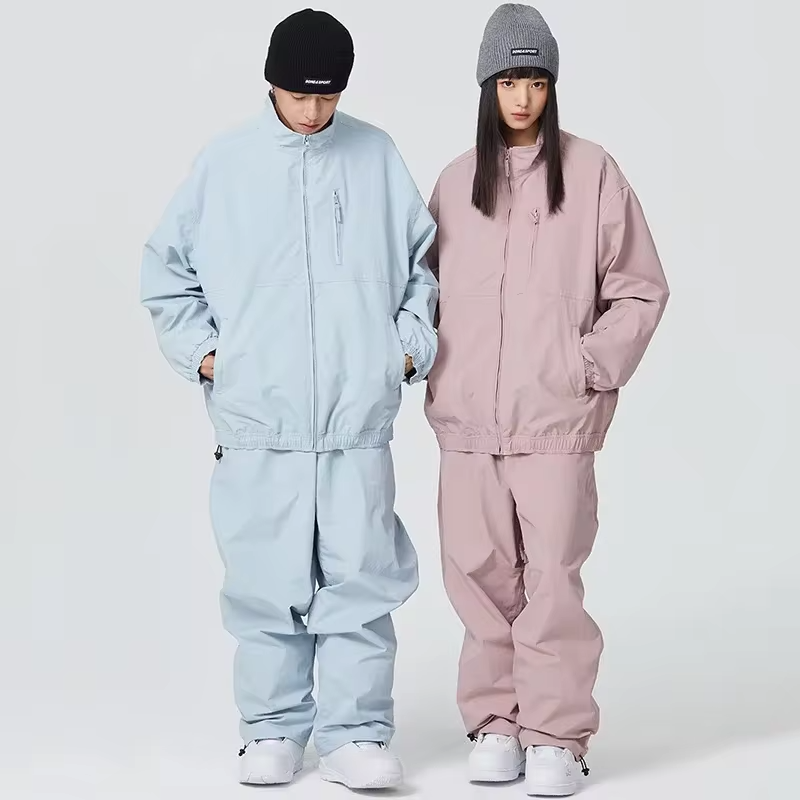 New Winter Woman Couple Ski Suits Sports Warm Tracksuit Snow Set Clothes Waterproof Windproof Man Loose Skiing Jacket Pants