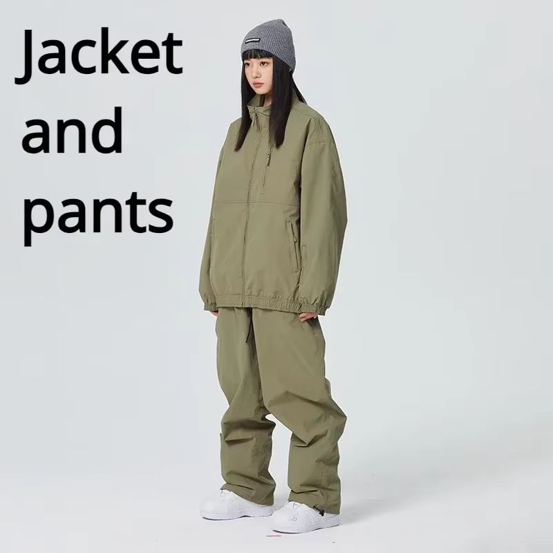New Winter Woman Couple Ski Suits Sports Warm Tracksuit Snow Set Clothes Waterproof Windproof Man Loose Skiing Jacket Pants
