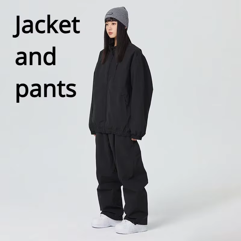 New Winter Woman Couple Ski Suits Sports Warm Tracksuit Snow Set Clothes Waterproof Windproof Man Loose Skiing Jacket Pants