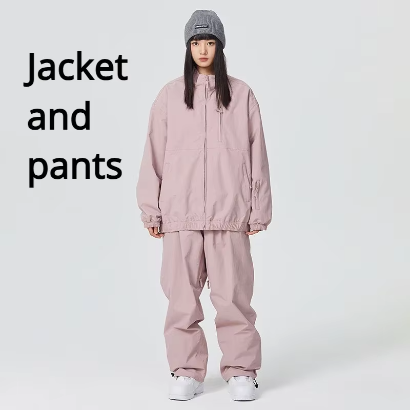 New Winter Woman Couple Ski Suits Sports Warm Tracksuit Snow Set Clothes Waterproof Windproof Man Loose Skiing Jacket Pants