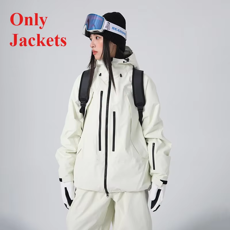 Winter Warm Skiing Jackets Women Men Snow Windproof Waterproof Ski Coat Breathable Adult Loose Solid Hooded Jacket Outdoor New