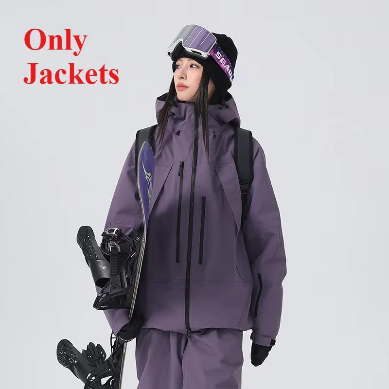 Winter Warm Skiing Jackets Women Men Snow Windproof Waterproof Ski Coat Breathable Adult Loose Solid Hooded Jacket Outdoor New