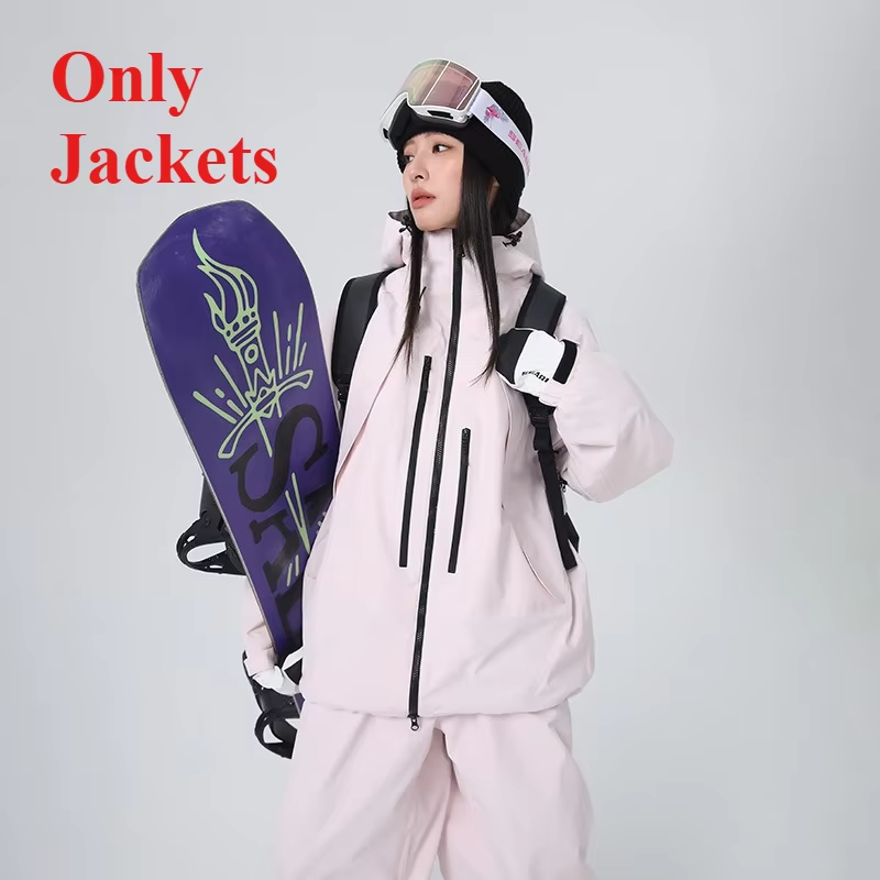 Winter Warm Skiing Jackets Women Men Snow Windproof Waterproof Ski Coat Breathable Adult Loose Solid Hooded Jacket Outdoor New