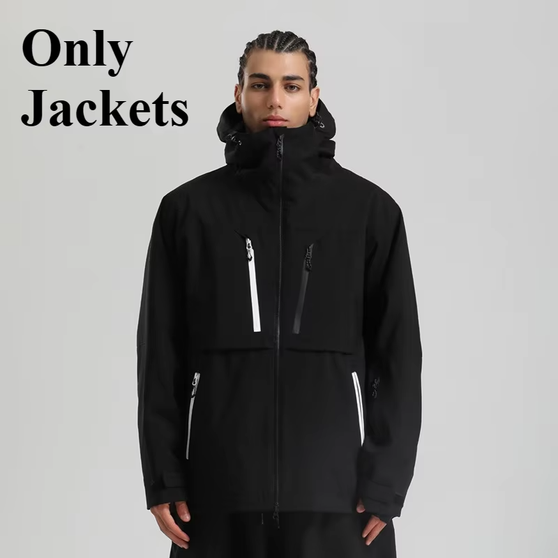 2026 Men's Ski Jackets Waterproof Snowboard Jackets Windproof Baggy Snowboarding Coats Winter Outdoor Sport Snow Hooded New  Top