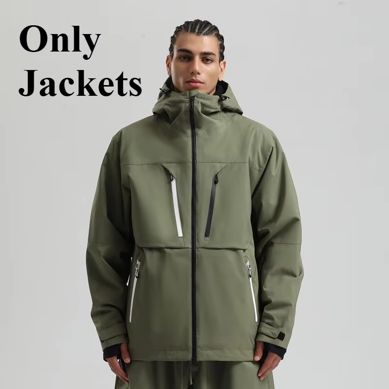 2026 Men's Ski Jackets Waterproof Snowboard Jackets Windproof Baggy Snowboarding Coats Winter Outdoor Sport Snow Hooded New  Top