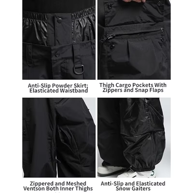 2026 Women Men Ski Pants Snowboard Pant Super Baggy Snowboarding Loose Snow Sports Insulation Waterproof Windproof Outdoor