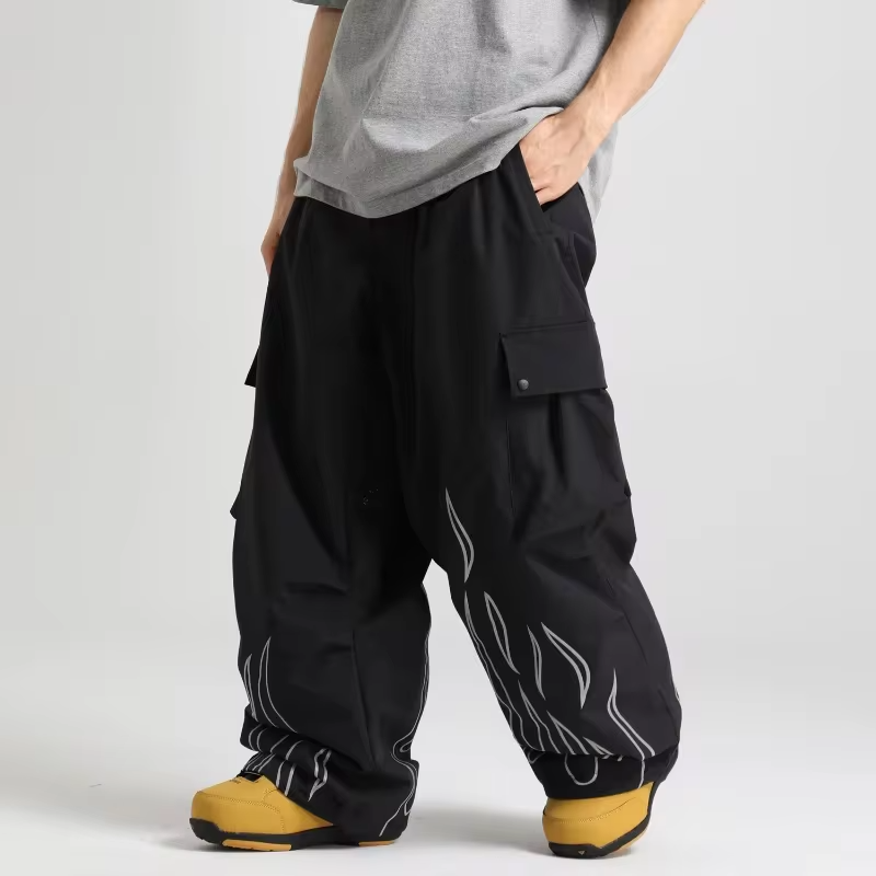 New Baggy Style Windproof Waterproof Ski Pants Male Female Winter Outdoor Snowboard Sports Thermal Wear Resistant Snow Trousers