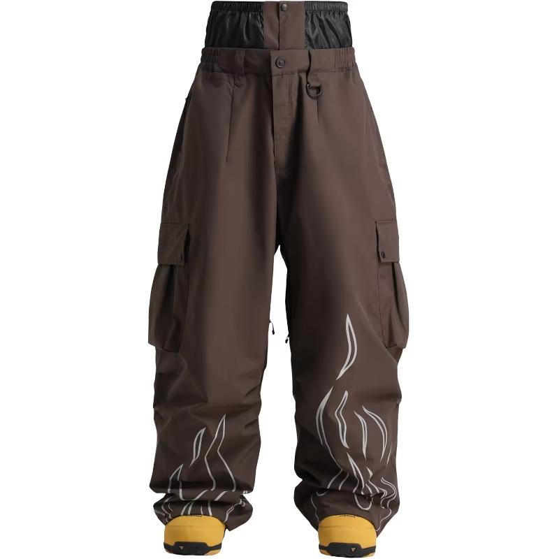 New Baggy Style Windproof Waterproof Ski Pants Male Female Winter Outdoor Snowboard Sports Thermal Wear Resistant Snow Trousers