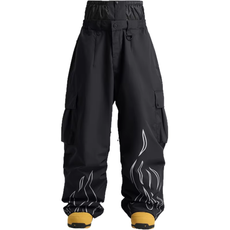 New Baggy Style Windproof Waterproof Ski Pants Male Female Winter Outdoor Snowboard Sports Thermal Wear Resistant Snow Trousers