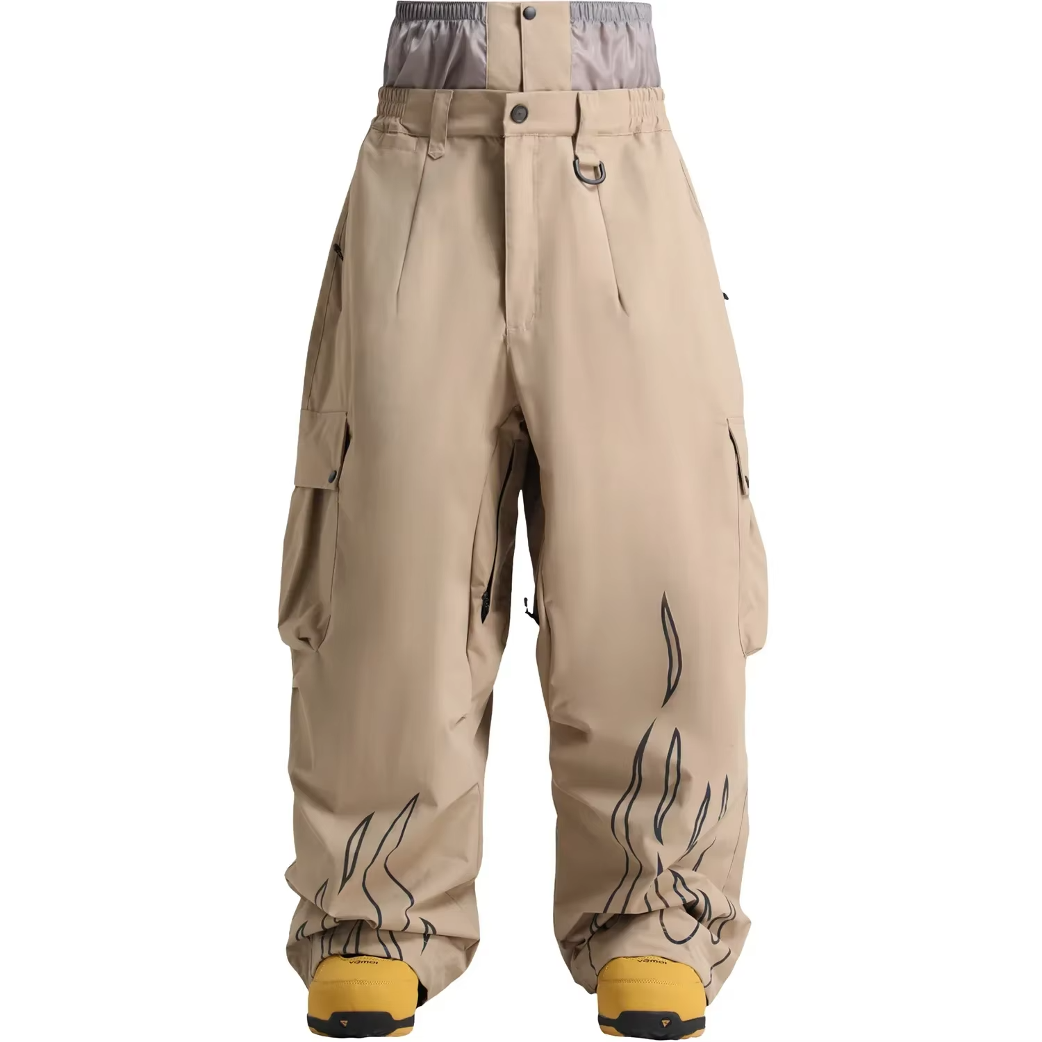 New Baggy Style Windproof Waterproof Ski Pants Male Female Winter Outdoor Snowboard Sports Thermal Wear Resistant Snow Trousers