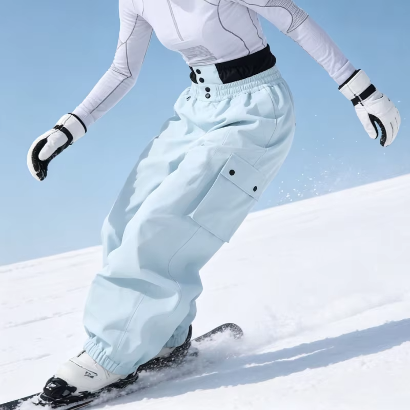 2026 Winter Women Skiing Pants Loose Warm Sport Solid Windproof Breathable Waterproof Ski Pant Men Wear-resistant Snowboard Wear