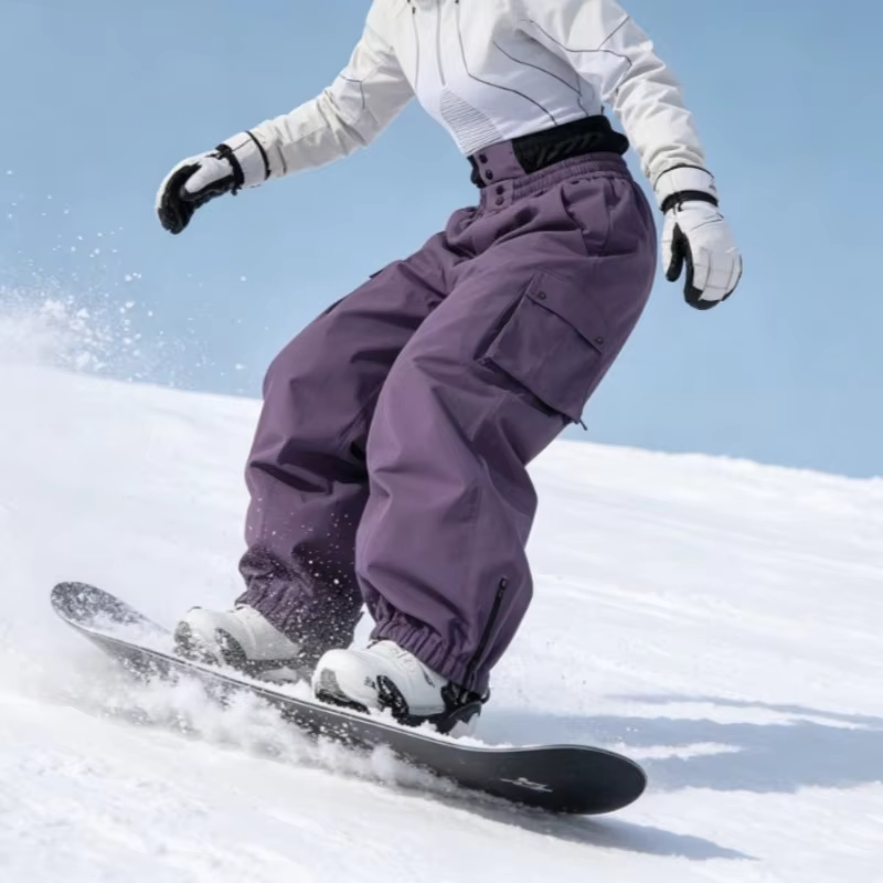2026 Winter Women Skiing Pants Loose Warm Sport Solid Windproof Breathable Waterproof Ski Pant Men Wear-resistant Snowboard Wear