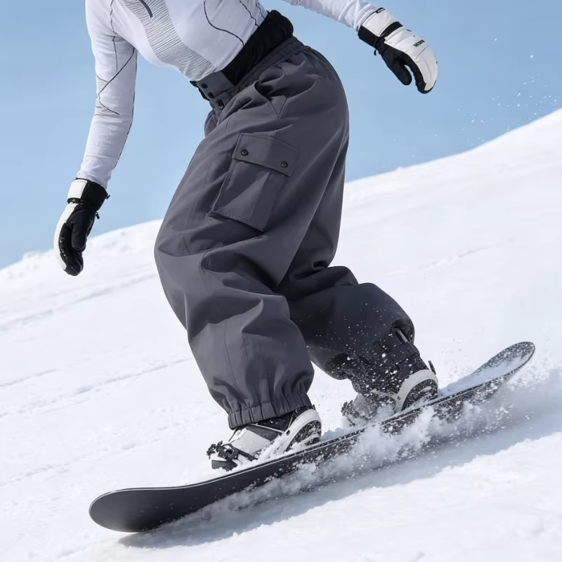 2026 Winter Women Skiing Pants Loose Warm Sport Solid Windproof Breathable Waterproof Ski Pant Men Wear-resistant Snowboard Wear
