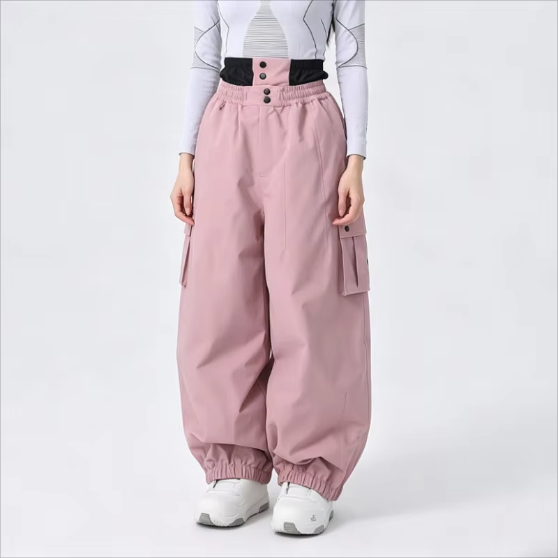 2026 Winter Women Skiing Pants Loose Warm Sport Solid Windproof Breathable Waterproof Ski Pant Men Wear-resistant Snowboard Wear