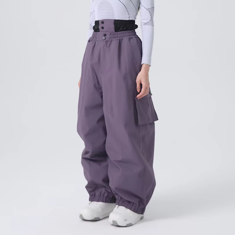 2026 Winter Women Skiing Pants Loose Warm Sport Solid Windproof Breathable Waterproof Ski Pant Men Wear-resistant Snowboard Wear