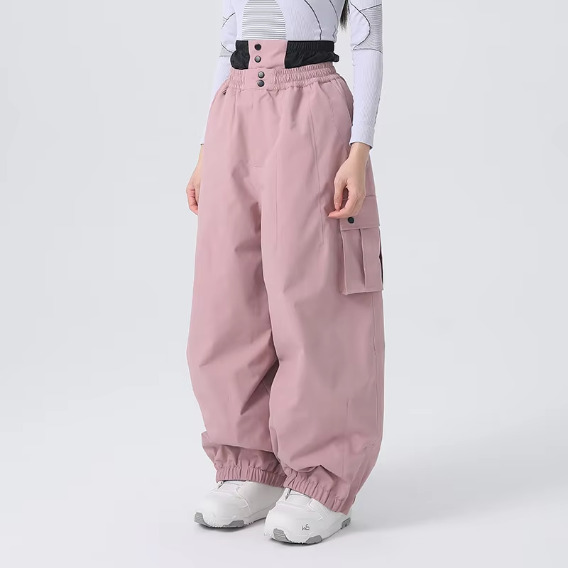 2026 Winter Women Skiing Pants Loose Warm Sport Solid Windproof Breathable Waterproof Ski Pant Men Wear-resistant Snowboard Wear