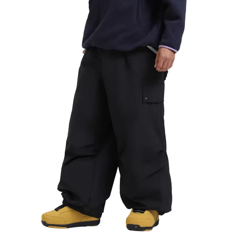 Men's Snow Pants Waterproof Windproof Winter Skiing Trousers with Zipper Pockets Loose-fit Warm Pants for Outdoor Snow Sports