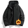 Unisex Hiking Jacket Women 3-In-1 Waterproof Fleece Zippered Camping Hooded Jacket Men Winter Warm Outdoor Windproof Sports Coat