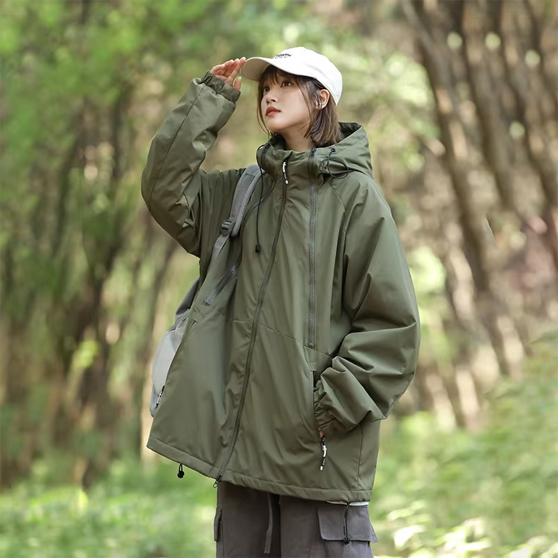 New Autumn And Winter Cotton-Padded JacketsFor Couples Hooded Cotton-Padded Jackets Same-Style Cotton-Padded Outdoor Jackets