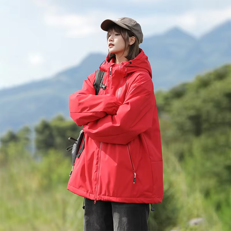 New Autumn And Winter Cotton-Padded JacketsFor Couples Hooded Cotton-Padded Jackets Same-Style Cotton-Padded Outdoor Jackets