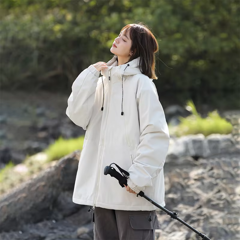 New Autumn And Winter Cotton-Padded JacketsFor Couples Hooded Cotton-Padded Jackets Same-Style Cotton-Padded Outdoor Jackets