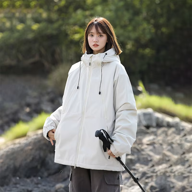 New Autumn And Winter Cotton-Padded JacketsFor Couples Hooded Cotton-Padded Jackets Same-Style Cotton-Padded Outdoor Jackets
