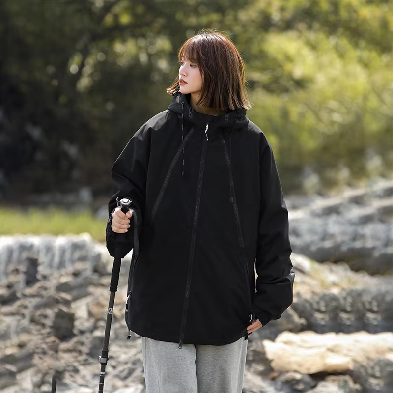 New Autumn And Winter Cotton-Padded JacketsFor Couples Hooded Cotton-Padded Jackets Same-Style Cotton-Padded Outdoor Jackets