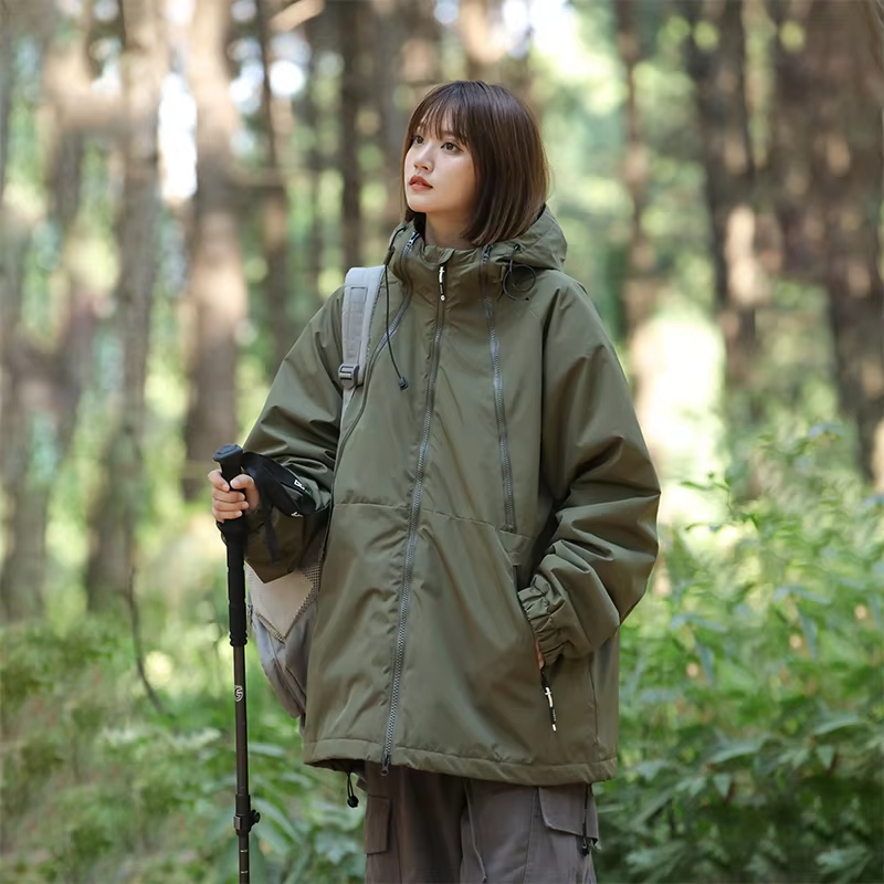 New Autumn And Winter Cotton-Padded JacketsFor Couples Hooded Cotton-Padded Jackets Same-Style Cotton-Padded Outdoor Jackets