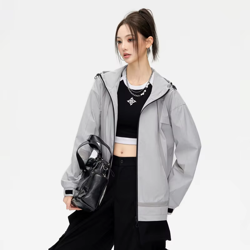 2026 Spring New Arrival: Women's Coat Hooded High-Quality Outdoor Jacket Casual, Camping, Hiking Loose Unisex Windbreaker Jacket