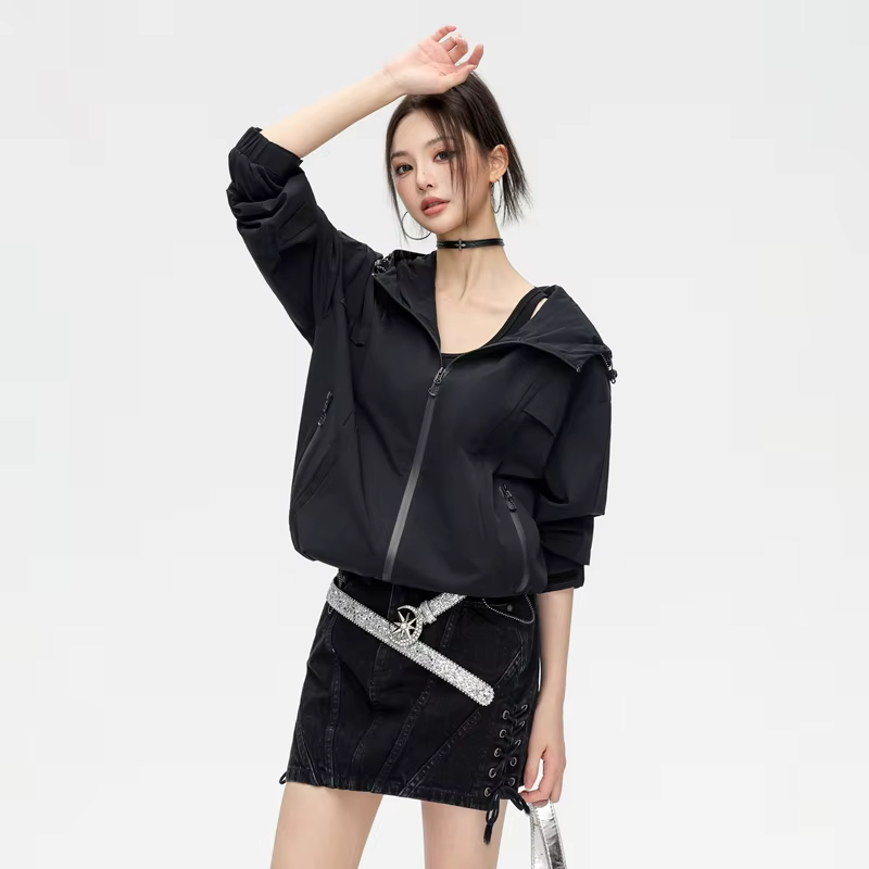 2026 Spring New Arrival: Women's Coat Hooded High-Quality Outdoor Jacket Casual, Camping, Hiking Loose Unisex Windbreaker Jacket
